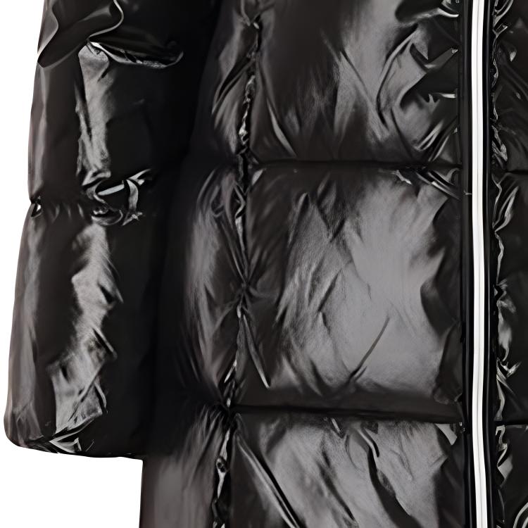 Emporio Armani EA7 Solid Color Glossy Casual Hooded Cotton Jacket Women jackets Black 6KTK07-TN5LZ-1200