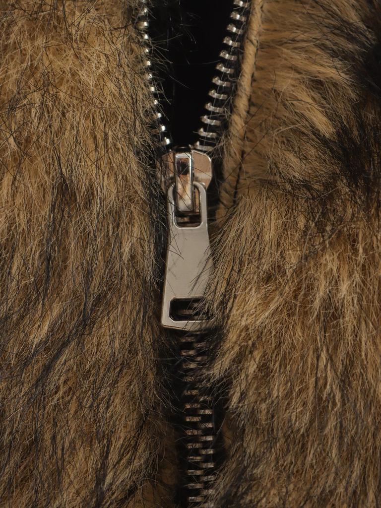 Stylish Women's Casual One-Piece Leather & Fur Jacket
