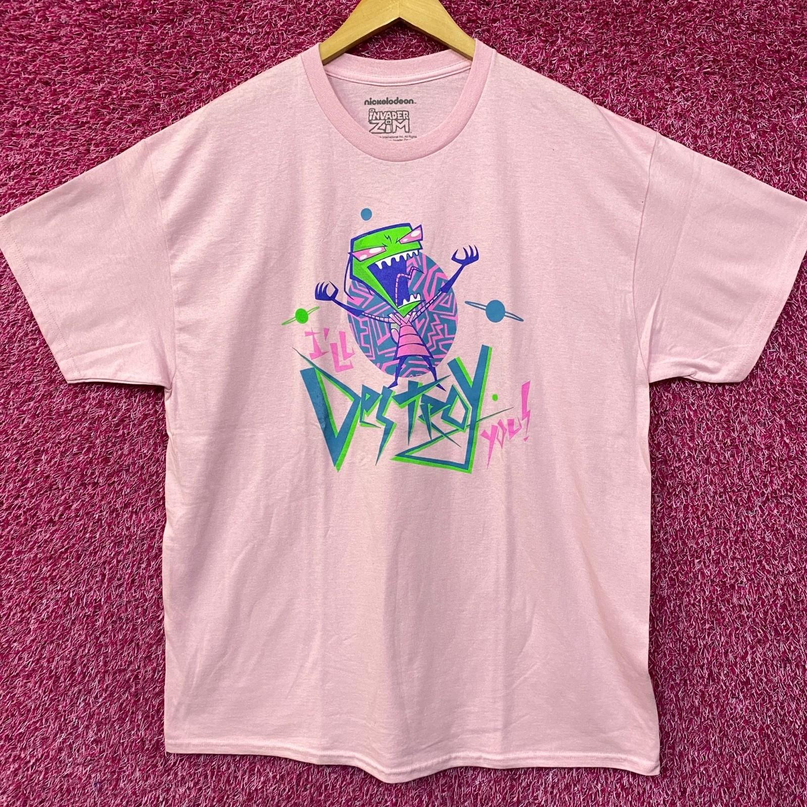 Nickelodeon Invader Zim I ll Destroy You 100% Cotton T-shirt Mens Tees Top 4XL