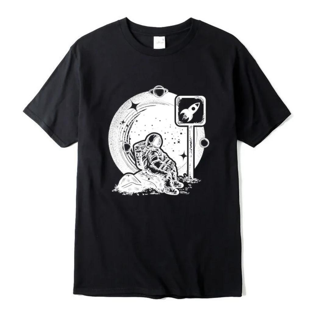 Men's t-shirt100% cotton short sleeve cool Spaceman design funny T shirt casual loose men tshirt cool o-neck t-shirt male tee