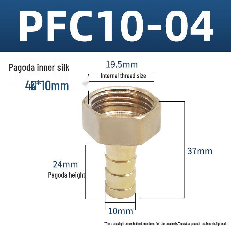Copper Pagoda Connector Gas Hose PCF Internal Thread - Green Head Pagoda Nipple (PCF6/8/10/12)