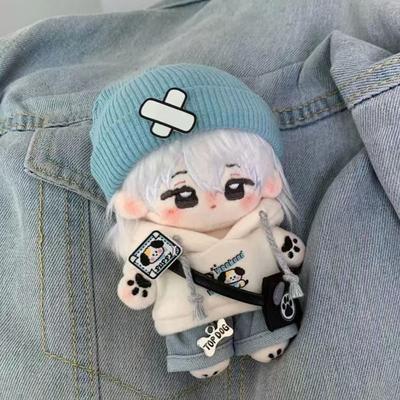 1 Set Dog Hoodie 10cm Cotton Doll Clothes Puppy Set Small Bag Doll Clothes Outfit with Hat Suit Doll Dress Up Set