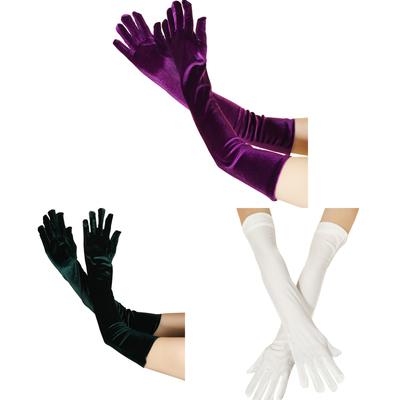 Abendhandschuhe für Damen Formelle Lange Samthandschuhe für Damen Ballhandschuhe Samt Lange Handschuhe Ellbogenhandschuhe Opernhandschuhe