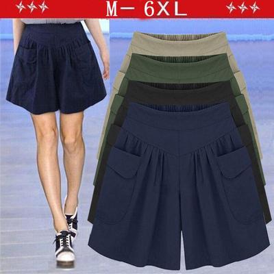 Shorts femininos plus size de perna larga - saia de verão all-match hot pants por 200 libras