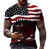 American Flag Pattern 3D Digital Printing Men's Fashionable Round Neck Short Sleeved T-shirt