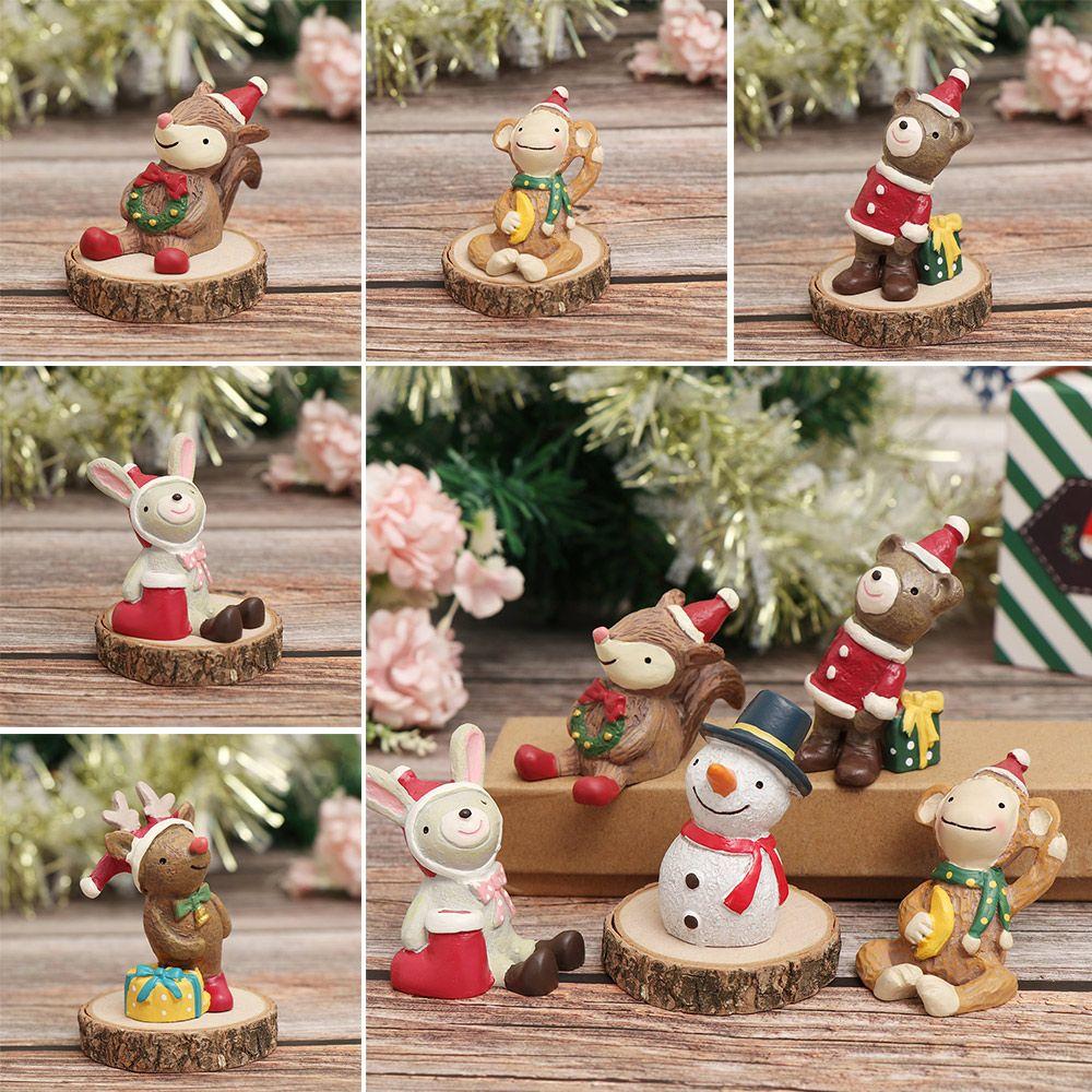 

Декор Сказочный сад Кукольный дом Рождественский орнамент Рождественские украшения Фигурка снеговика Мини Санта-Клаус Bear