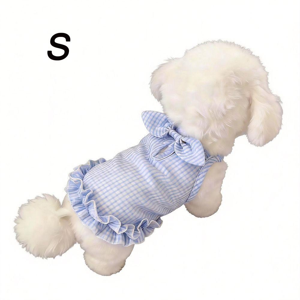 Rüschenrand Haustier Hundekleid Leicht Atmungsaktiv Haustierkleid Hundegeschirr Weste Frühling Sommer
