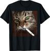 Cat Meme Cat Smoking Cigarette T-Shirt