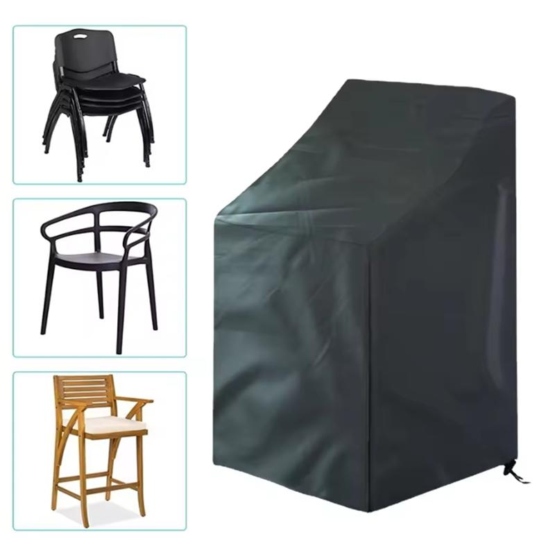 1/2pcs Stackable Patio Chair Cover 210D Oxford Waterproof Outdoor Garden Furniture Protector Covers Dustproof Chair Organizer