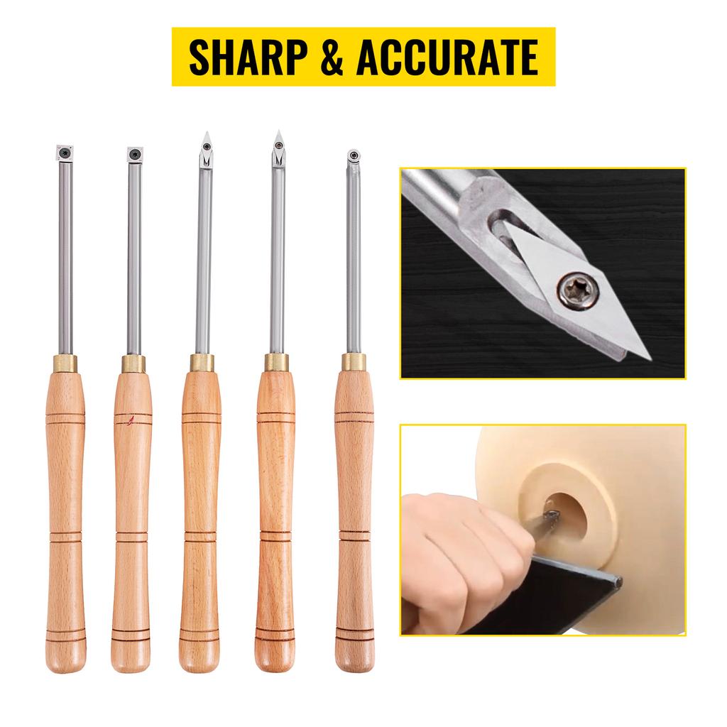 SucceBuy Wood Turning Tools Carving Hand Chisel Set Lathe Knife DIY Woodworking Professional Gouges Woodcraft Carpentry Tools