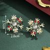 Personalized Jewelry Christmas Alloy Stud Earrings Christmas Hat Elk Point Diamond Christmas Tree Gingerbread Man Earrings