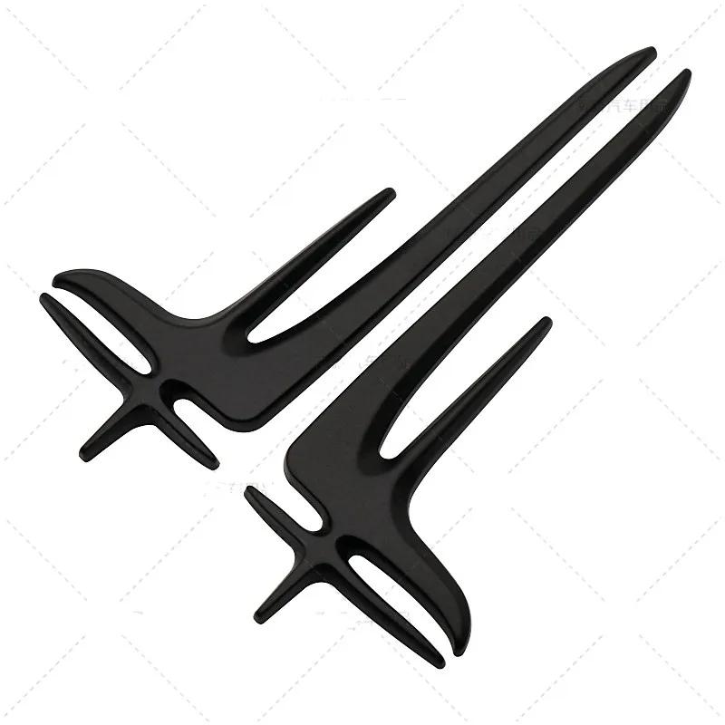 1 Pair 3D ABS Black Silver Side Car Bumper Badge  Stickers For Mercedes Benz C200L E260L E300L E350L Accessories