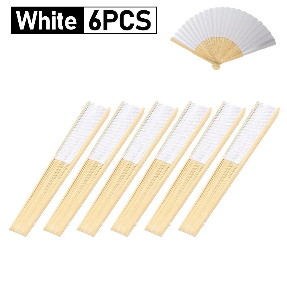 1-20PCS Blank White DIY Paper Bamboo Folding Fan for Hand Practice Calligraphy Painting Drawing Wedding Party Gift Ornament New