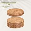 Rattan Woven Heat-Resistant Mat: Placemat, Coaster, Teapot Stand, and Pot Holder.
