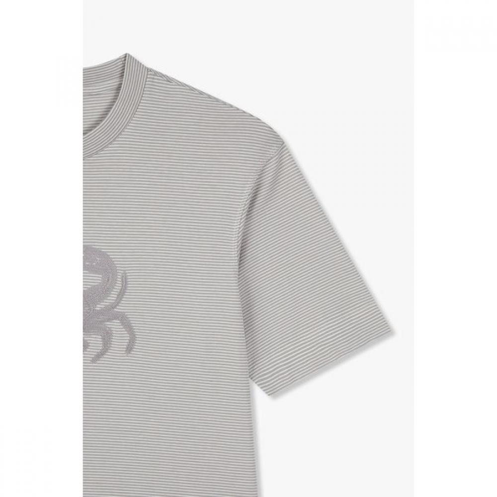 Emporio Armani Men S STripe Crab Embroidery T ShirT 25S S A515126014