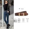 Women's Genuine Leather Versatile Black & Brown Decorative Belt for Jeans