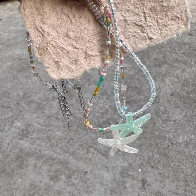 Unique Starfish Pendant Necklace Adorable Animal Jewelry Modern Streetwear Necklace Suitable for Boys and Girl Present