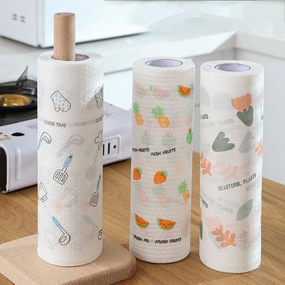 50 Pcs/Roll Of Reusable Lazy Rags Kitchen Cleaning Dish Cloth Hand Towel Rolls