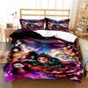 Set Biancheria da Letto Demon Slayer Kamado Nezuko Set Copripiumino Copriletto Federa Misura King Queen Full Singolo Biancheria da Letto Bambini Adolescenti Regalo