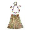 Hawaiian Hulas Grass Skirt with Flower Costume Outfits Set Necklace Headband Bracelet for Luaus Tropical Beach Party Decor
