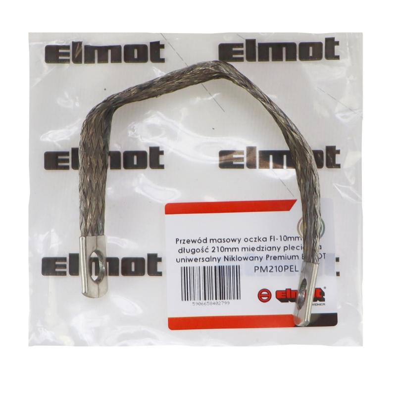Ground wire mesh FI-10mm length 210mm copper braid universal nickel plated premium ELMOT