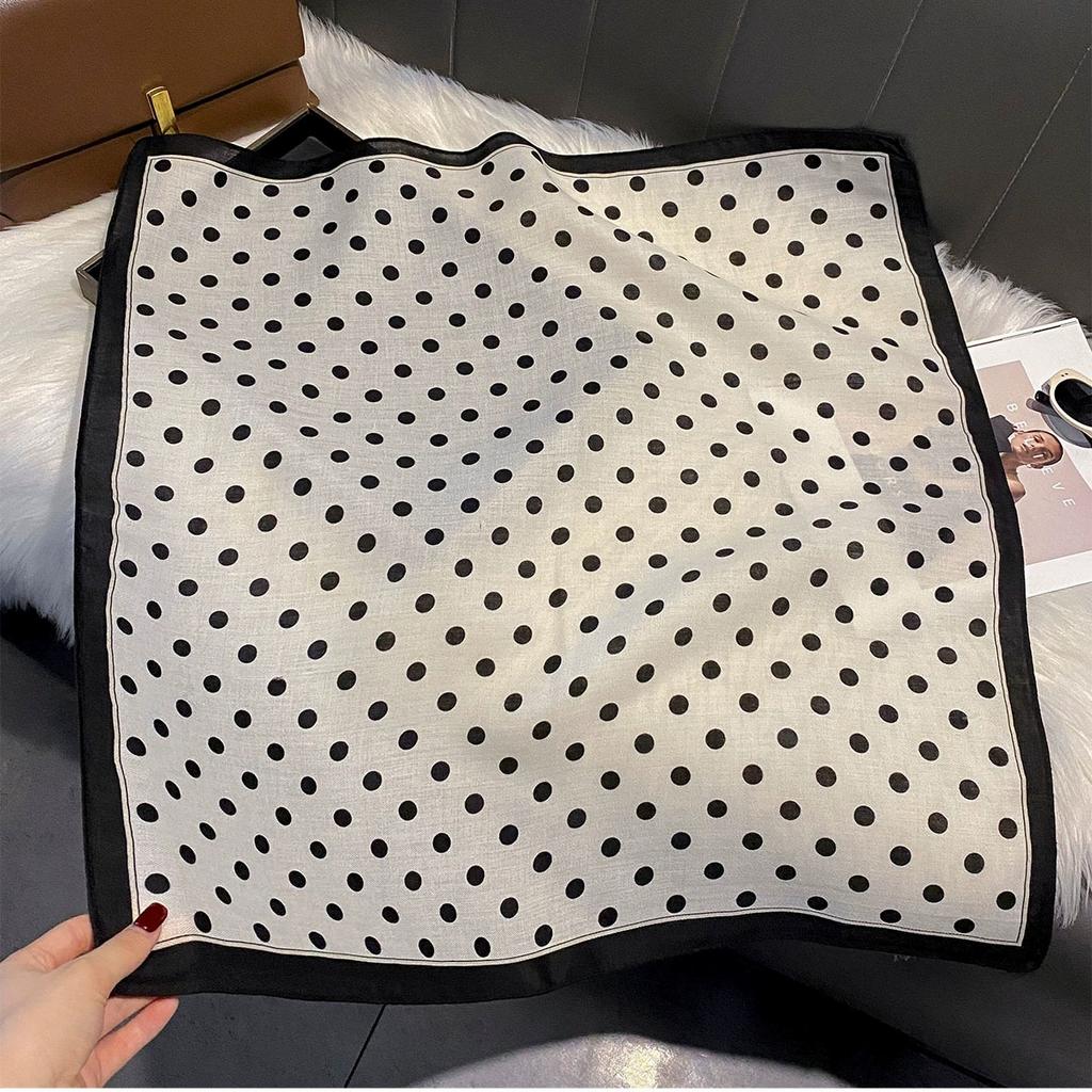 68Cm Small Square Simulated Silk Feminine Scarf Hijab Female Headband Kerchief Retro Neck Tie Shawl Wrap