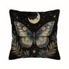 1pc, Decorative Pillowcase, Single-Sided Print, Featuring Moth, Crescent And Starry Sky Design, with Zipper Closure. Suitable for Various Room Types -