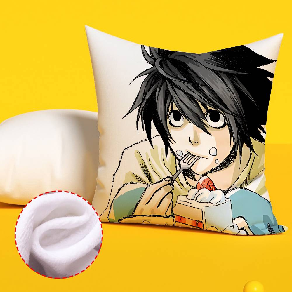 Coole H-Death Note Kissenbezug Kissenhülle Weich Niedlich Dekokissenbezug Für Auto Sofa Kissenbezug Polyester Mit Reißverschluss
