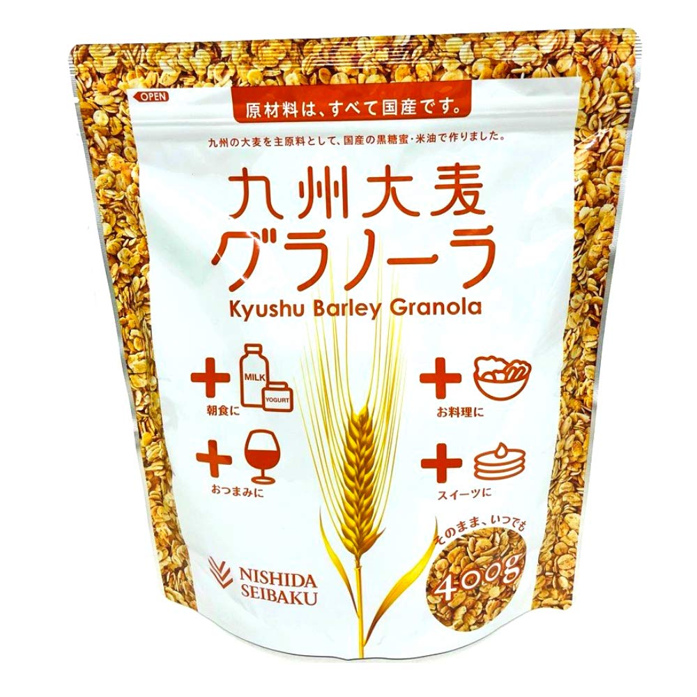

bags set total Nishida Seimugi Kyushu Barley Granola Plain 400g x 8 bags [8 3200g]