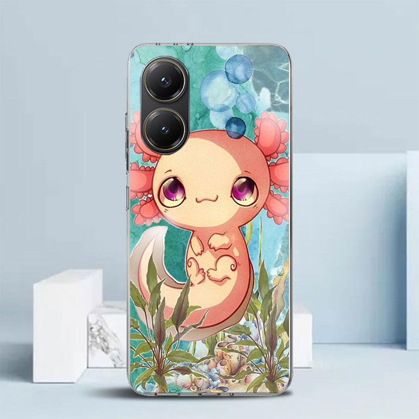 Cute Axolotl Kawaii Soft Cover for Xiaomi Poco F7 Ultra X7 X6 X5 Pro M7 Phone Case Redmi 15 15C 13 13C 12 12C 10 10C Print Shell