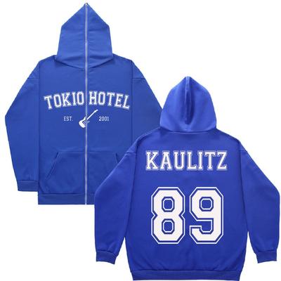 Rocková kapela Tokyo 89 mikina s potlačou vzadu high street retro oversized mikina gotická