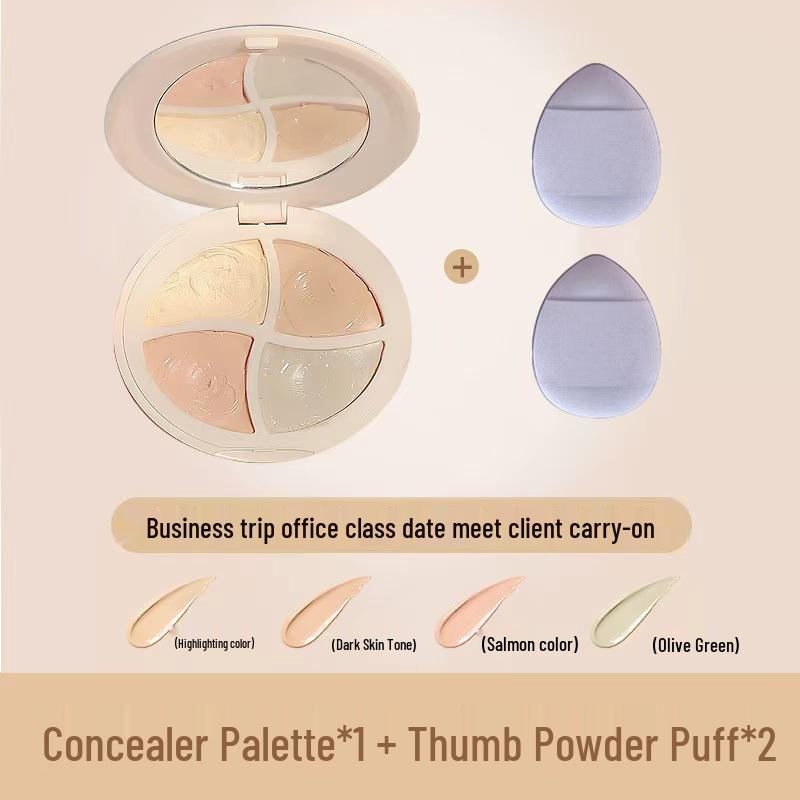 Four-Color Concealer Palette for Tattoos, Blemishes, Acne Scars, Contouring, and Dark Circles.