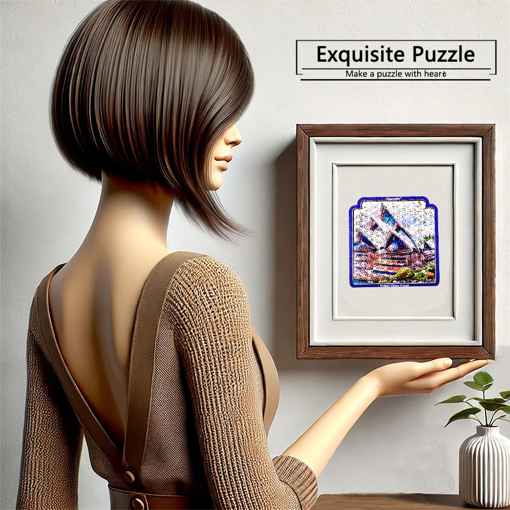 Sydney Opera House Wooden Shaped Irregular Puzzle Science Puzzle Adult Children Hand-Eye Coordination Development Intelligence