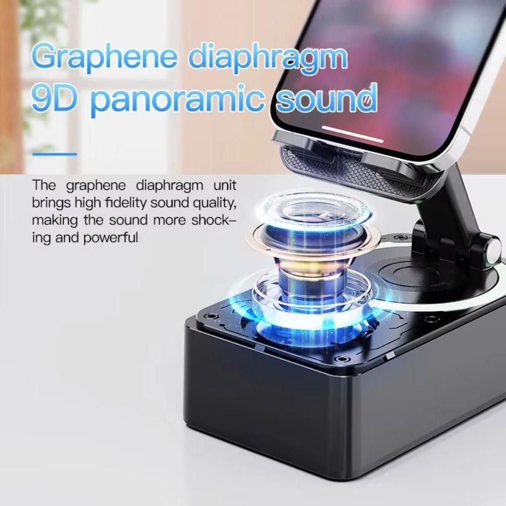 4-in-1 Wireless Bluetooth speaker Anti-Slip Pads Phone Holder with Microphone  Karaoke Party
