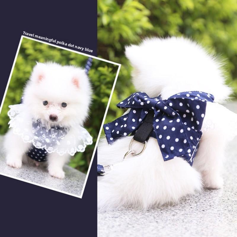 Sweet Dog Cat Pet Supplies Clothes Cat Leashes Bows Dog Chest and Shoulder Straps Dog Walkers