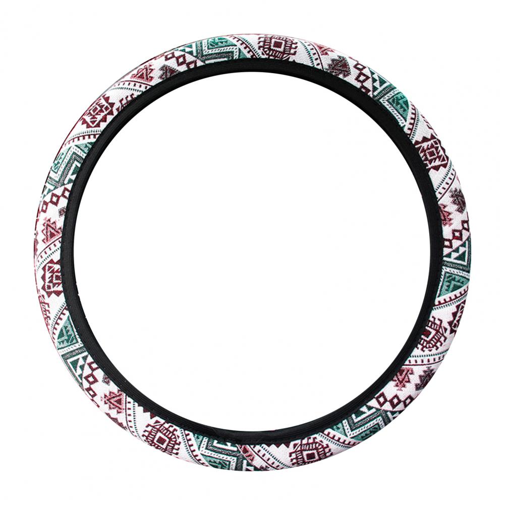 

Чехол на руль, защищенный от пота, дышащий, без внутреннего кольца, этническая оплетка, льняной чехол на руль автомобиля, рулевое управление