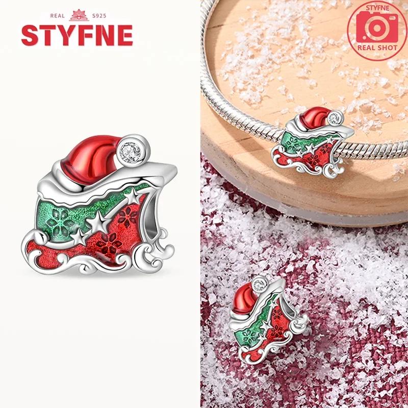 Coppersanta Claus Elk Socks Christmas Charms Beads Fit Original Bracelets Diy Party Jewelry Festival Fine Gifts For Women