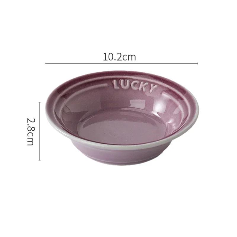 Ceramic Small Round Dishes Household Appetizer Plates for Snacks & Dipping Sushi Soy Sauce Vinegar Saucer Kitchen Tableware