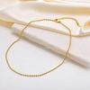Vnox 18K Gold Plated Luxury Classic Oval Beads Chain Necklace Bracelet Set, Trendy Stainless Steel Jewelry for Women Girl Gifts