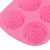 6-Hohlraum Rosenförmige Silikon Pudding Schokoladenkuchen Form Mikrowellen- Gefrierschrankfest Rosa