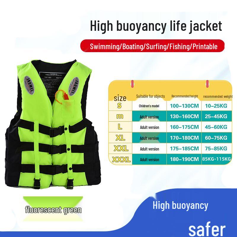 Professional High Buoyancy Portable Life Jacket for Adults & Children - Marine Fishing Vest