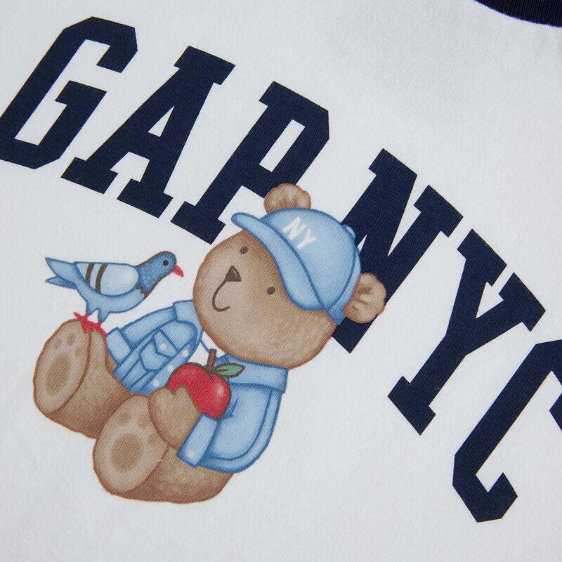 GAP Boys' Logo Print Color-Block Long-Sleeve T-Shirt