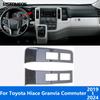 For Toyota Hiace Granvia Commuter - 2024 Carbon Fiber Trument Dash Board Frame Cover Trim Bezel Interior Accessories