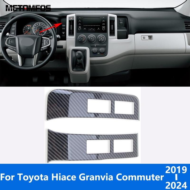 For Toyota Hiace Granvia Commuter - 2024 Carbon Fiber Trument Dash Board Frame Cover Trim Bezel Interior Accessories