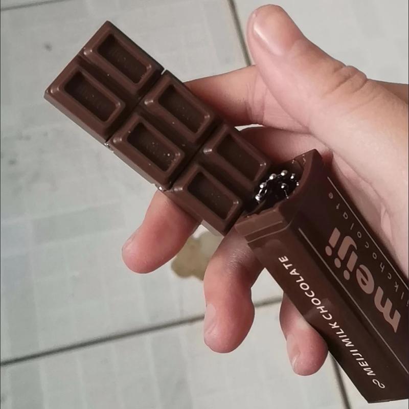 Kids Childrens BANDAI Meiji Chocolate Snap Click Fidget Toy Keychain, Perfect for Adults Party Gift Present