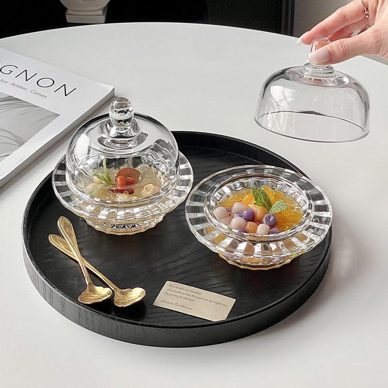 Glass Dessert Bowl  Stew Cup Set 1 поддона/2 ложки