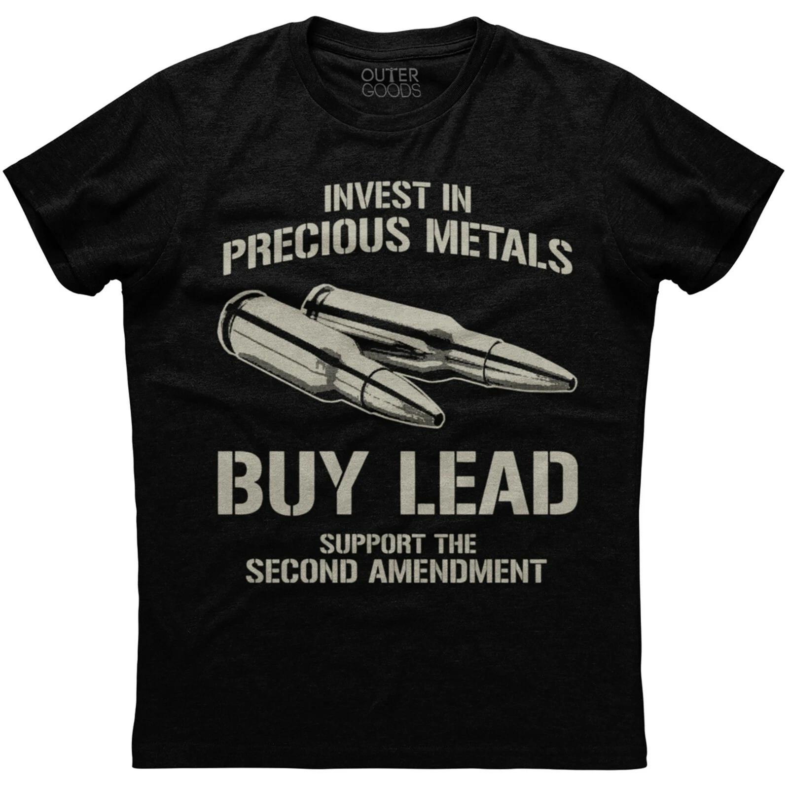 Invest In Precious Metals, Bullet Printed Men s New Patriotic Black T-shirt 2XL