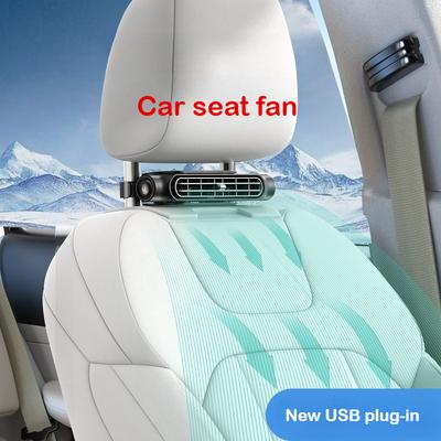 2025 New Car Seat Fan Turbo High Wind Power Portable Front Rear Seat USB Powered Headrest Cooling Air Fan Adjustable Strap Fan
