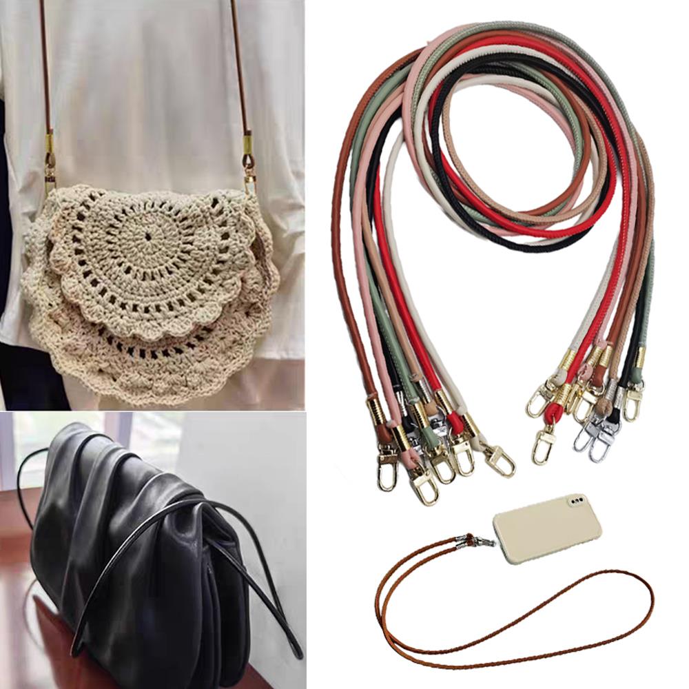 120cm PU Leather Bag Strap Crossbody Shoulder Bag Strap Luggage Strap Mobile Phone Lanyard Handbag Handle Replacement Bag Belt