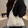 Casual Polka Dot Shoulder Bag Large Capacity Handbag Fashion Canvas Tote Bag  Shopping